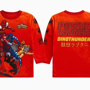Vintage Power Rangers Dino Thunder Tee Jersey Boys S 5 6  2004 Shirt L/S